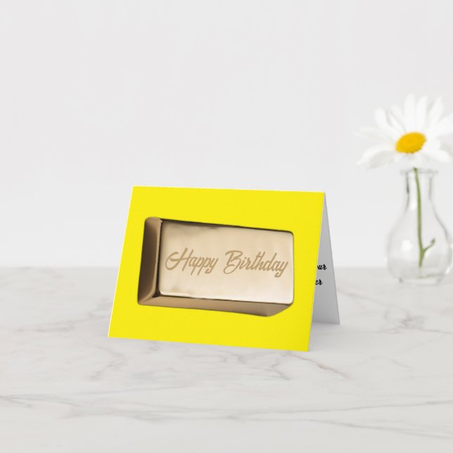 Golden Birthday Bar of Humour Card (Small Plant)