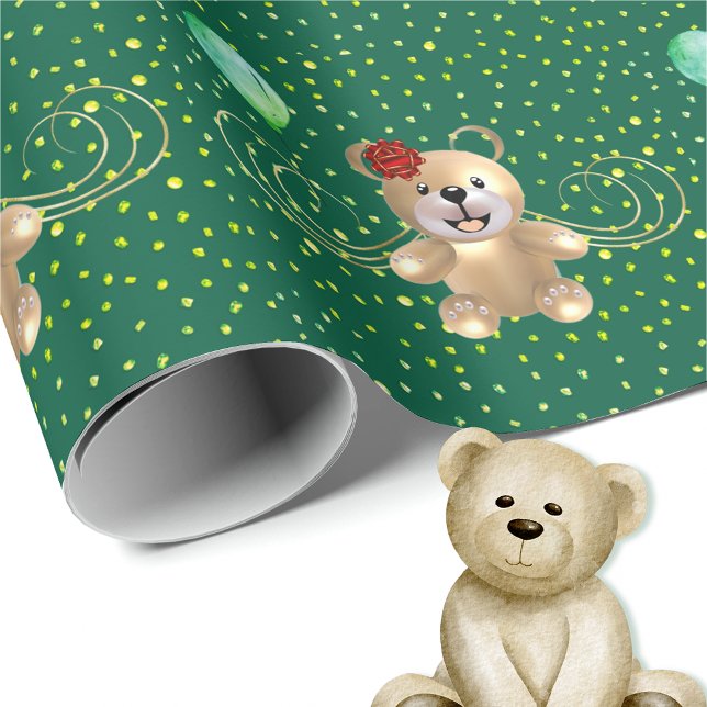 Golden Birthday Bear Wrapping Paper (Creator Uploaded)