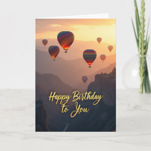 Golden Birthday Mountain Balloon Card