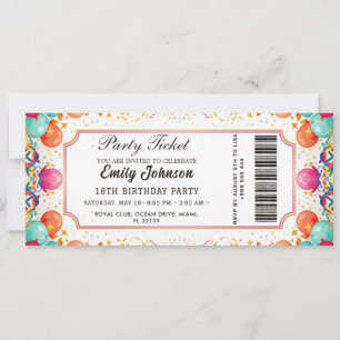 Golden Birthday Party Ticket Invitation 2026