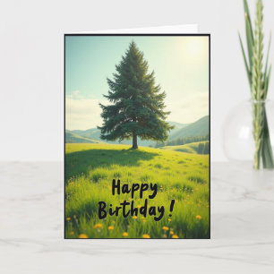 Golden Birthday Tree Card