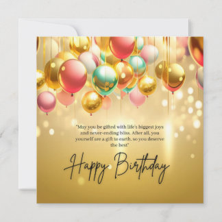 Golden Birthday Wishes Invitation