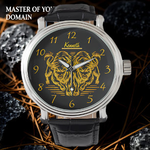 Golden Bison Running Across the Plains at Sunset Watch