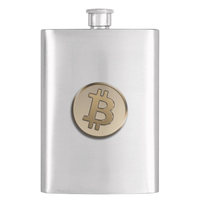 Golden Bitcoin Classic Flask (Front)