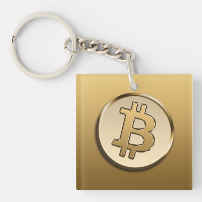 Golden Bitcoin Key Ring (Front)