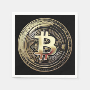 Golden Bitcoin Napkin