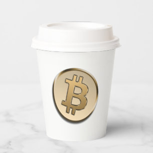 Golden Bitcoin Paper Cup