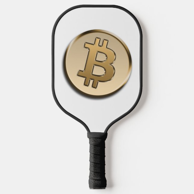 Golden Bitcoin Pickleball Paddle (Front)