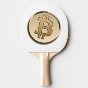 Golden Bitcoin Ping Pong Paddle