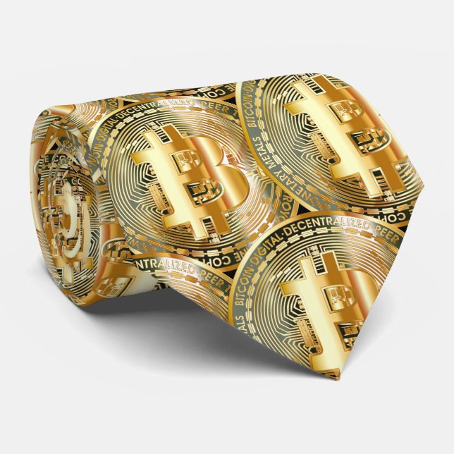 Golden Bitcoin Power Tie (Rolled)