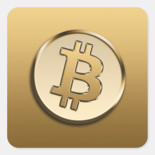 Golden Bitcoin sticker