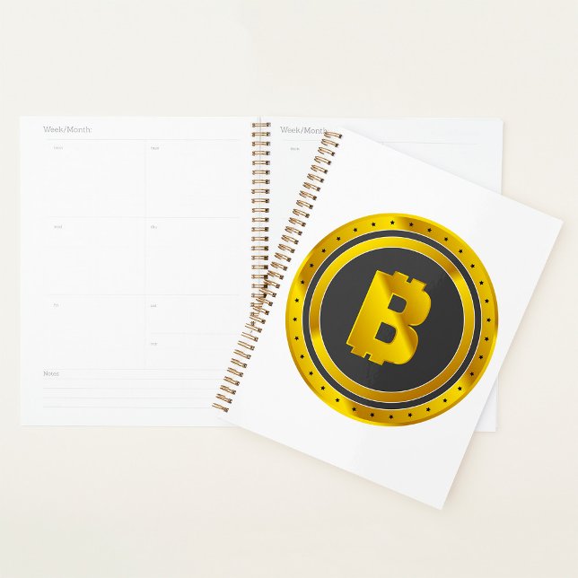 Golden Bitcoin Symbol Digital Currency Planner (Creator Uploaded)