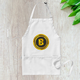 Golden Bitcoin Symbol Digital Currency Standard Apron