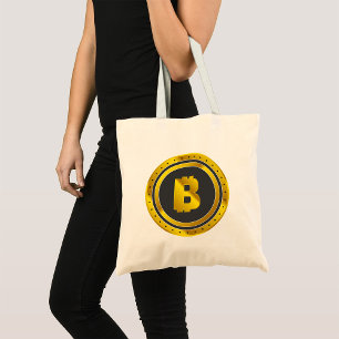 Golden Bitcoin Tote Bag