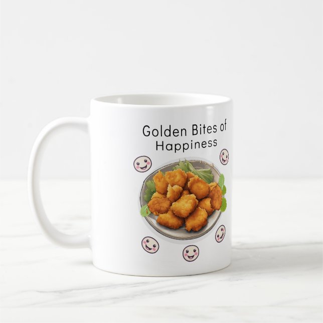 Golden Bites of Happiness Coffee Mug (Left)
