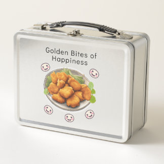 Golden Bites of Happiness Metal Lunch Box