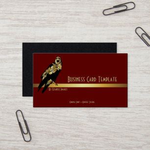 Golden Black Bird Raven Business Card