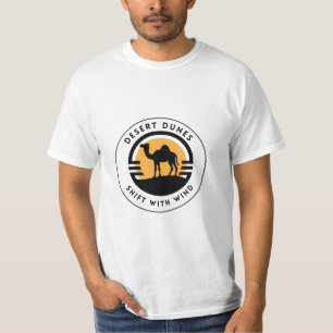Golden & Black Camel Desert Retro Design T-Shirt