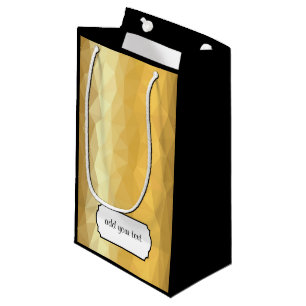 Golden black elegant customisable text favour bag