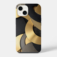 Golden & Black Overlapping Geometric Abstract