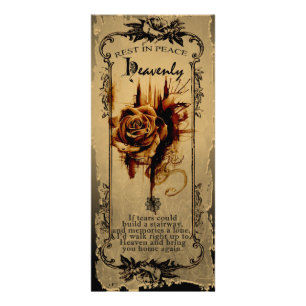 Golden Black Rose - Sympathy Card / Rackcard