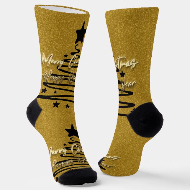 Golden Black Socks (Angled)