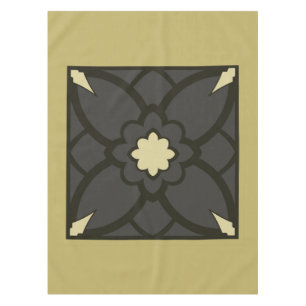 Golden Black Tablecloth