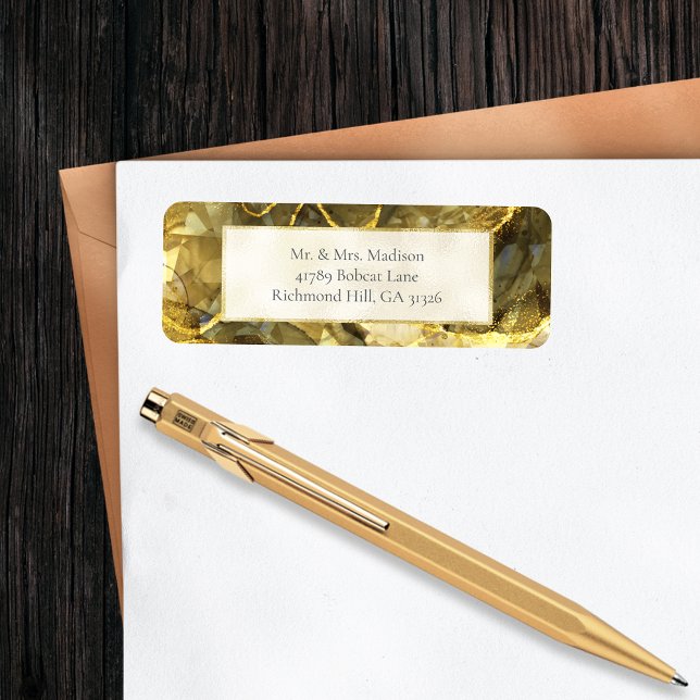 Golden Black Topaz Return Address Label (Creator Uploaded)