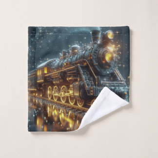 Golden & Black treen Modern Abstract Wash Cloth