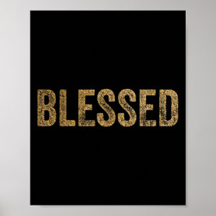 Golden Blessed Design For Spiritual And Motivation Poster