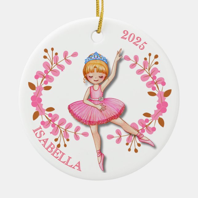 Golden Blonde Ballerina Ornament (Front)