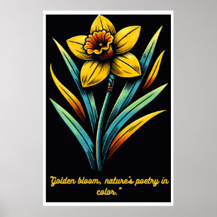 Golden Bloom: A Tribute to Nature's Poetry Poster