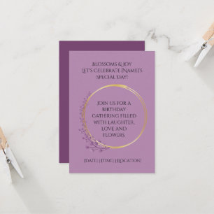 Golden Bloom Birthday Party Invitation