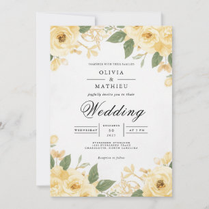 Golden Bloom Botanical Arch Wedding Invitation