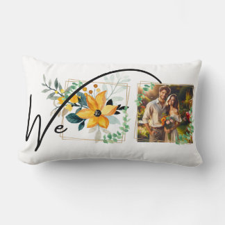 Golden Bloom Custom Couple Lumbar Lumbar Cushion
