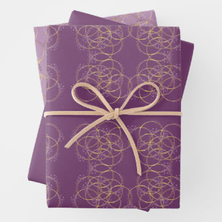 Golden Bloom Floral Birthday Party Wrapping Paper Sheet