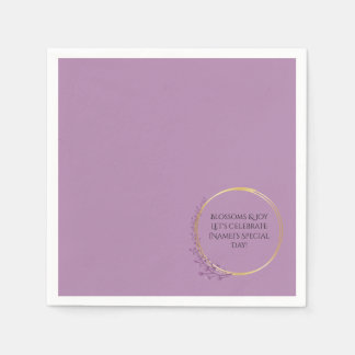 Golden Bloom Floral Elegant Birthday Party Napkin