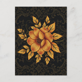 Golden Bloom Floral Postcard
