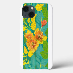 Golden Bloom on Green Foliage iPhone 13 Case
