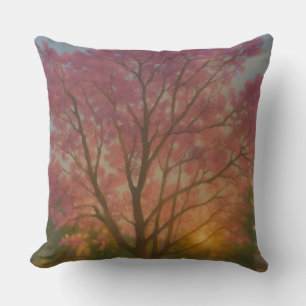 Golden Bloom – Sunset Garden Painting Cushion