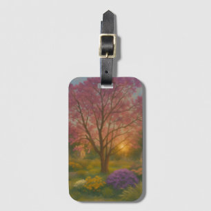 Golden Bloom – Sunset Garden Painting Luggage Tag