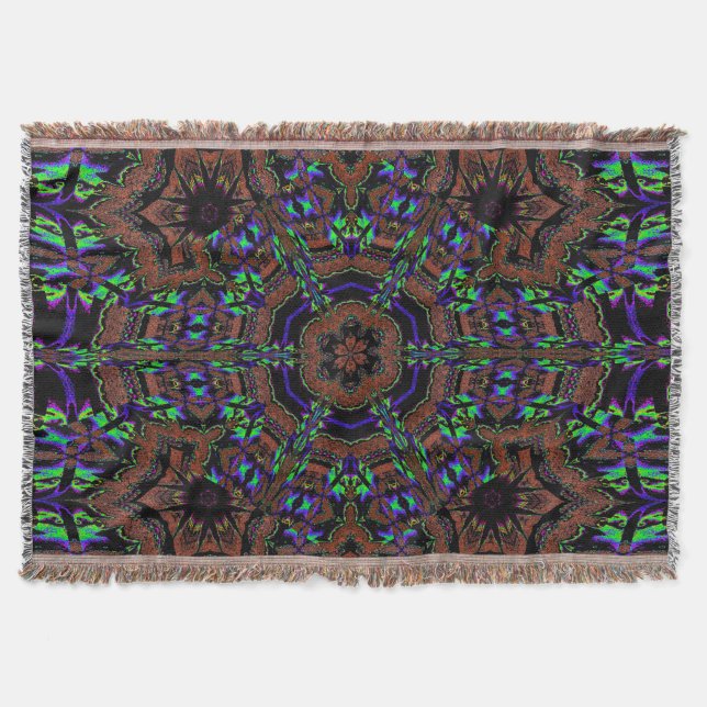 Golden Bloom Throw Blanket (Front)