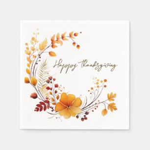 Golden Blooms & Grateful Wishes Napkin