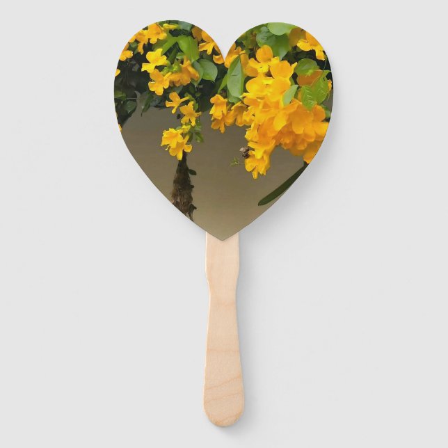 Golden Blossom Beauty Hand Fan (Front)