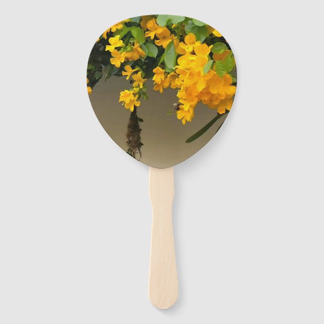 Golden Blossom Beauty Hand Fan (Front)