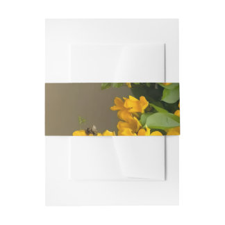 Golden Blossom Beauty Invitation Belly Band