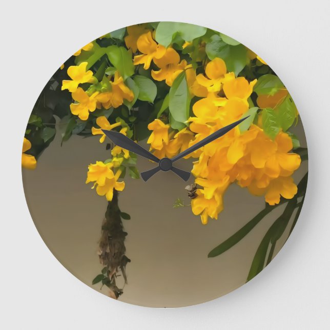 Golden Blossom Beauty Large Clock (Front)