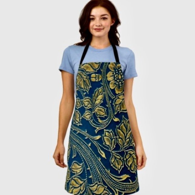 Golden Blossom Elegance  Apron (Creator Uploaded)