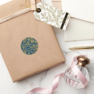 Golden Blossom Elegance  Classic Round Sticker