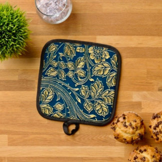 Golden Blossom Elegance Pot Holder